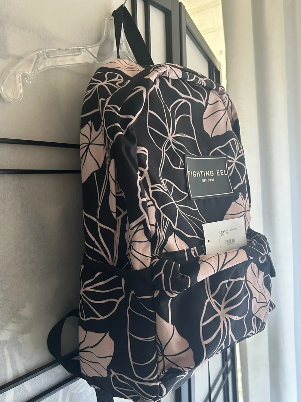 Fighting Eel Kalo Backpack Black with Blush Floral